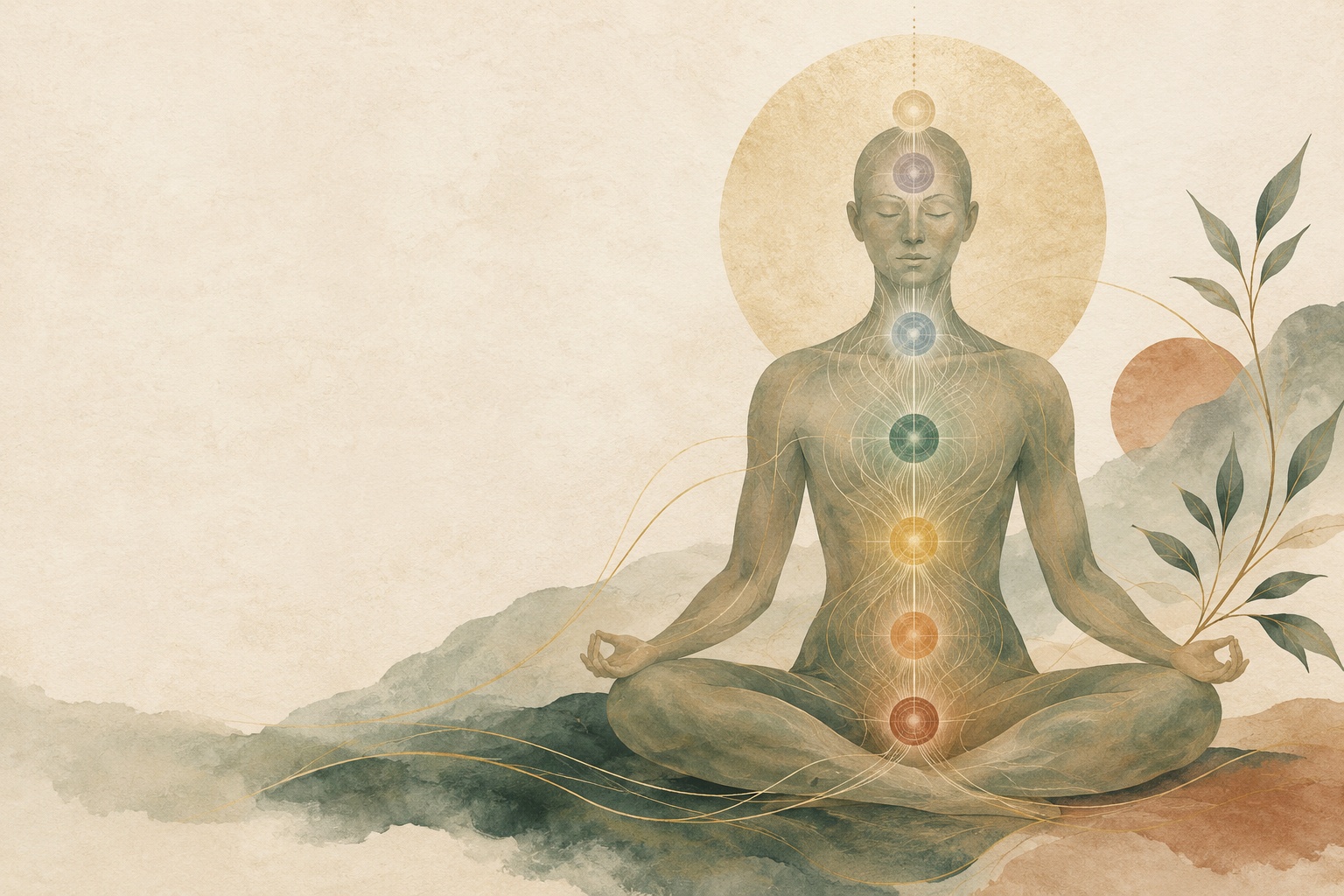 Conceptual illustration of the traditional yogic cakra system