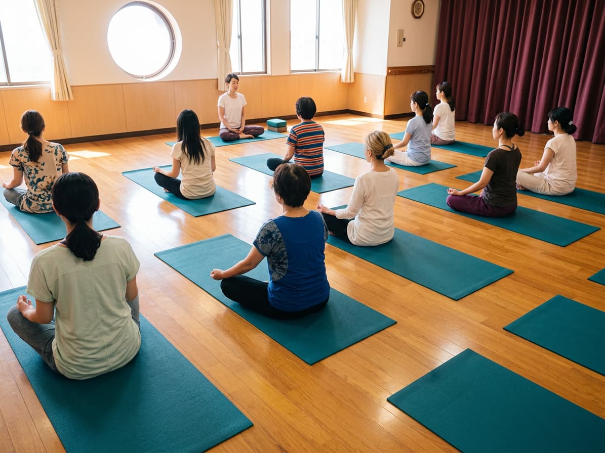 tainan-yoga-class A welcoming yoga class at the Tainan Yoga and Meditation Centre